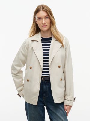 Water-Repellent Cropped Trench Coat, Casablanca
