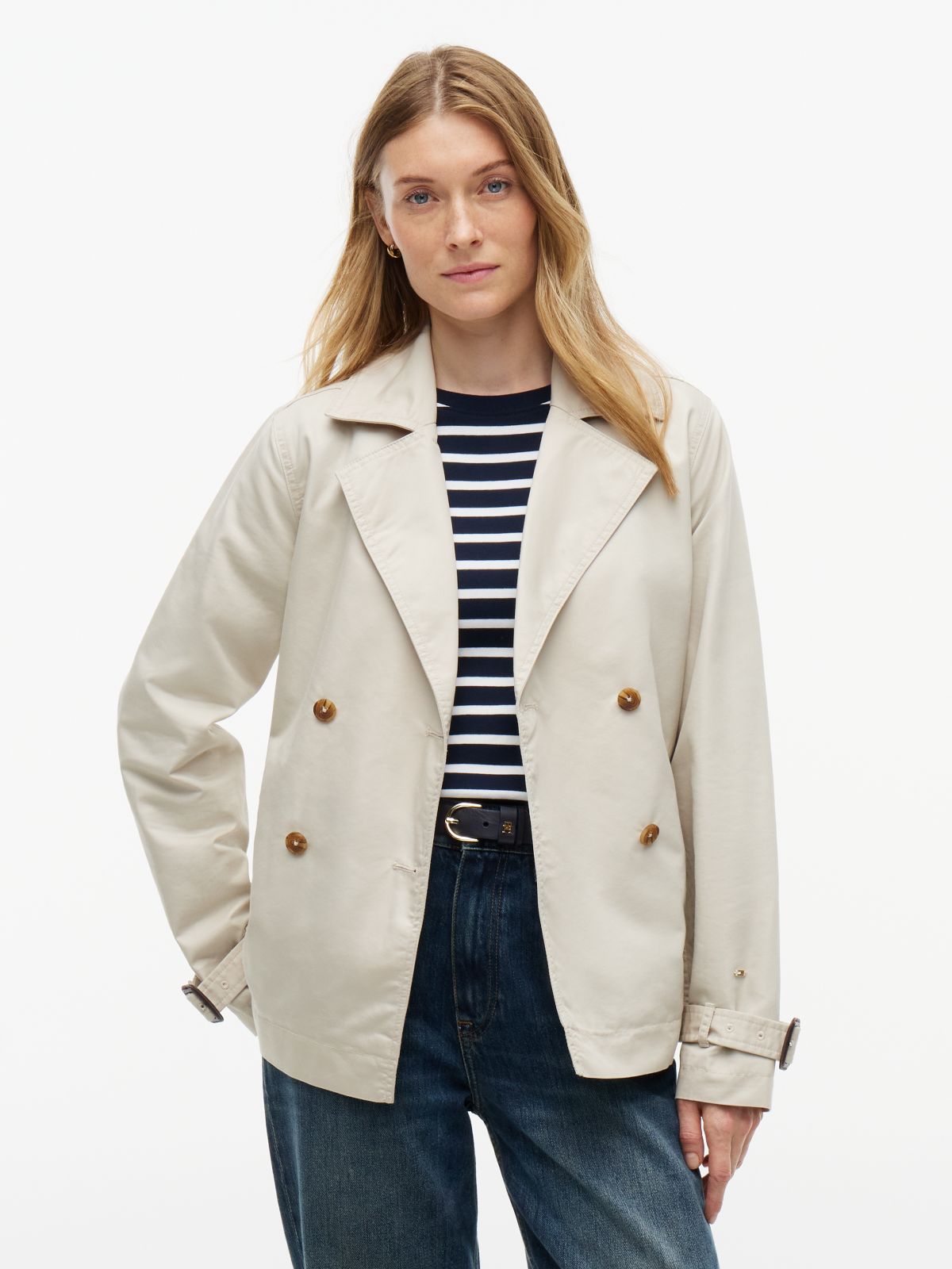 Water-Repellent Cropped Trench Coat — Casablanca