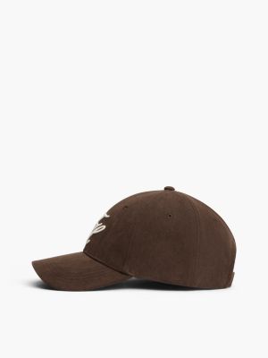 Женская кепка Tommy Hilfiger Script Monogram Corduroy, цвет: Тёмный кофейный — фото 2