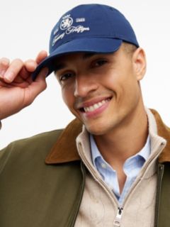 Embroidered Crest Baseball Cap — Preppy Navy 4