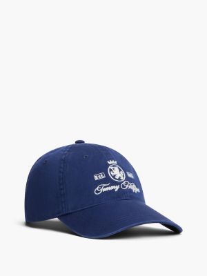 Embroidered Crest Baseball Cap, Preppy Navy