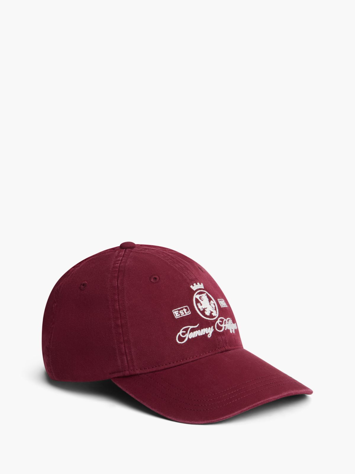 Embroidered Crest Baseball Cap — Burgundy