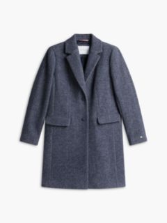 Heathered Wool-Blend Coat — Navy Blue 5