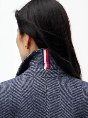 Женское пальто Tommy Hilfiger Heathered Wool-Blend, цвет: Тёмно-синий — фото 3