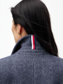 Heathered Wool-Blend Coat — Navy Blue 3
