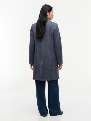 Женское пальто Tommy Hilfiger Heathered Wool-Blend, цвет: Тёмно-синий — фото 4