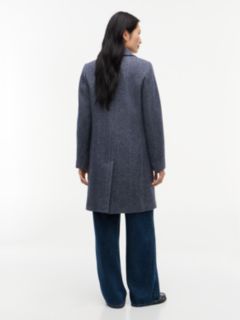 Heathered Wool-Blend Coat — Navy Blue 4