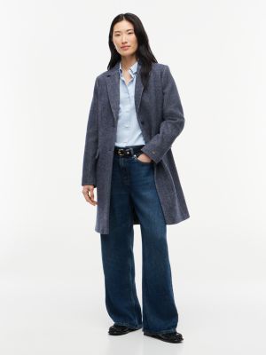 Женское пальто Tommy Hilfiger Heathered Wool-Blend, цвет: Тёмно-синий