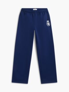 Varsity Crest Brushed-Back Sweatpant — Preppy Navy 5
