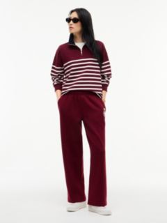 Varsity Crest Brushed-Back Sweatpant — Burgundy 2