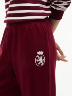 Varsity Crest Brushed-Back Sweatpant — Burgundy 3