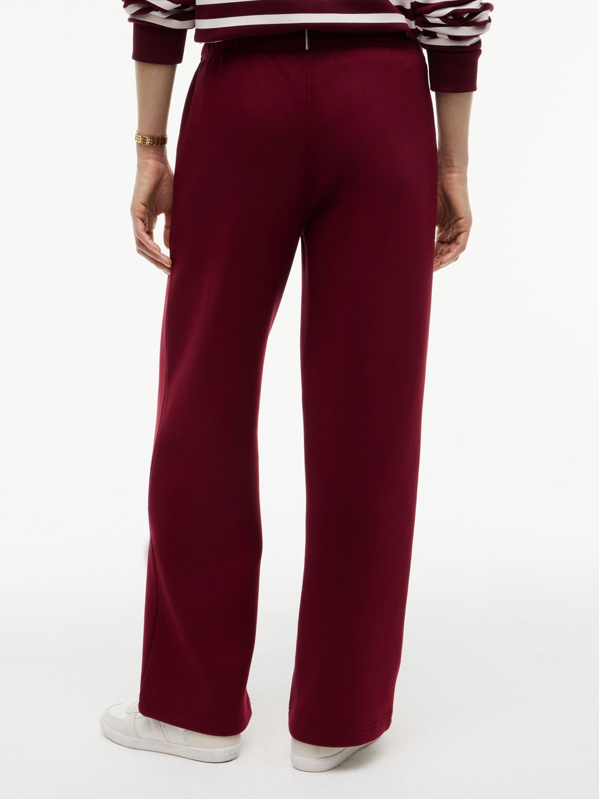 Varsity Crest Brushed-Back Sweatpant — Burgundy