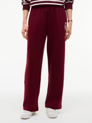 Varsity Crest Brushed-Back Sweatpant, Burgundy