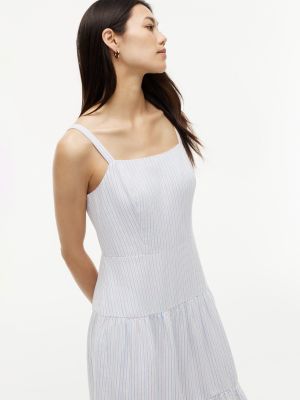 Tommy Hilfiger Striped Tiered Linen-Blend Midi Dress — фото 2