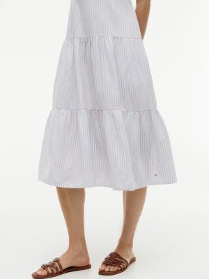 Tommy Hilfiger Striped Tiered Linen-Blend Midi Dress — фото 3