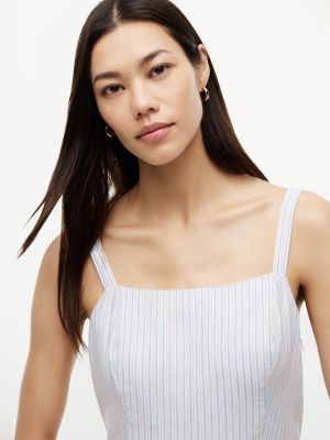 Tommy Hilfiger Striped Tiered Linen-Blend Midi Dress — фото 4