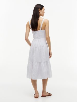 Tommy Hilfiger Striped Tiered Linen-Blend Midi Dress — фото 5