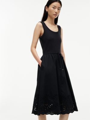 Tommy Hilfiger Embroidered Eyelet Mixed-Media Dress — фото 2