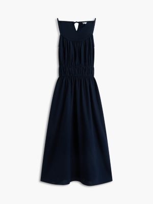 tommy hilfiger linen dress Tommy Hilfiger - Pure Linen Relaxed Mini Wrap Dress - Blue