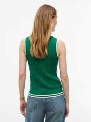 Женские свитеры Tommy Hilfiger Tipped Cable Knit Sweater Vest — фото 4