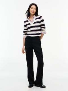 Lightweight Striped V-Neck Sweater — Cream 2