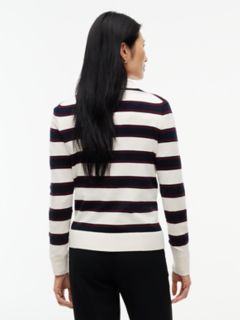Lightweight Striped V-Neck Sweater — Cream 4