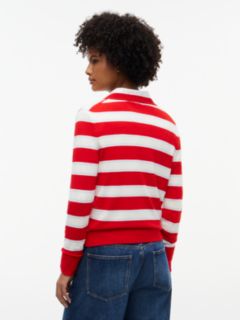 Lightweight Striped V-Neck Sweater — Red Stripe 4