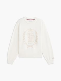 Intarsia Laurel Leaf Logo Sweater — Cream 5