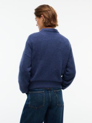 Женский свитер Tommy Hilfiger Intarsia Laurel Leaf Logo, цвет: Синий — фото 4