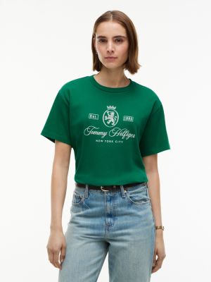 Relaxed Fit Crest Logo Interlock T-Shirt, Nouveau Green
