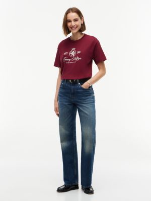 Женские футболки Tommy Hilfiger Relaxed Fit Crest Logo Interlock T-Shirt — фото 2