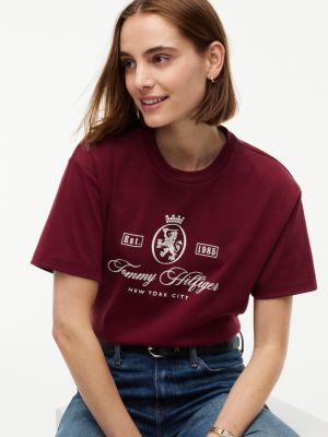 Женские футболки Tommy Hilfiger Relaxed Fit Crest Logo Interlock T-Shirt — фото 3