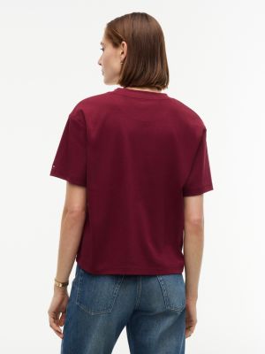 Женские футболки Tommy Hilfiger Relaxed Fit Crest Logo Interlock T-Shirt — фото 4