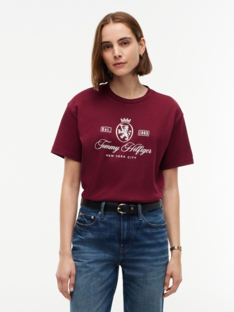Женские футболки Tommy Hilfiger Relaxed Fit Crest Logo Interlock T-Shirt