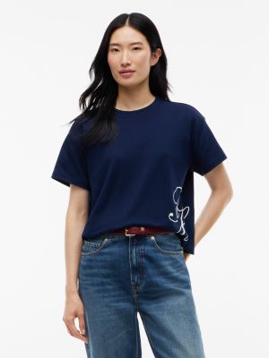 Relaxed Fit Script Monogram T-Shirt, Carbon Navy
