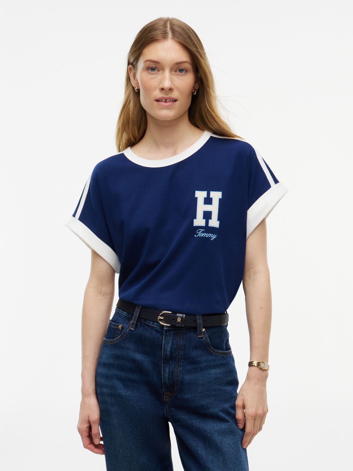 Varsity H-Logo T-Shirt — Preppy Navy