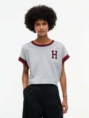 Varsity H-Logo T-Shirt, Grey Heather