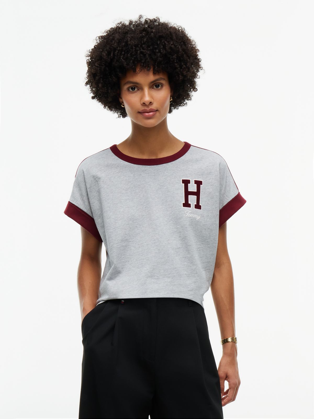 Varsity H-Logo T-Shirt — Grey Heather
