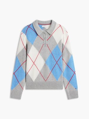 Женские свитеры Tommy Hilfiger Argyle Sweater Polo — фото 5