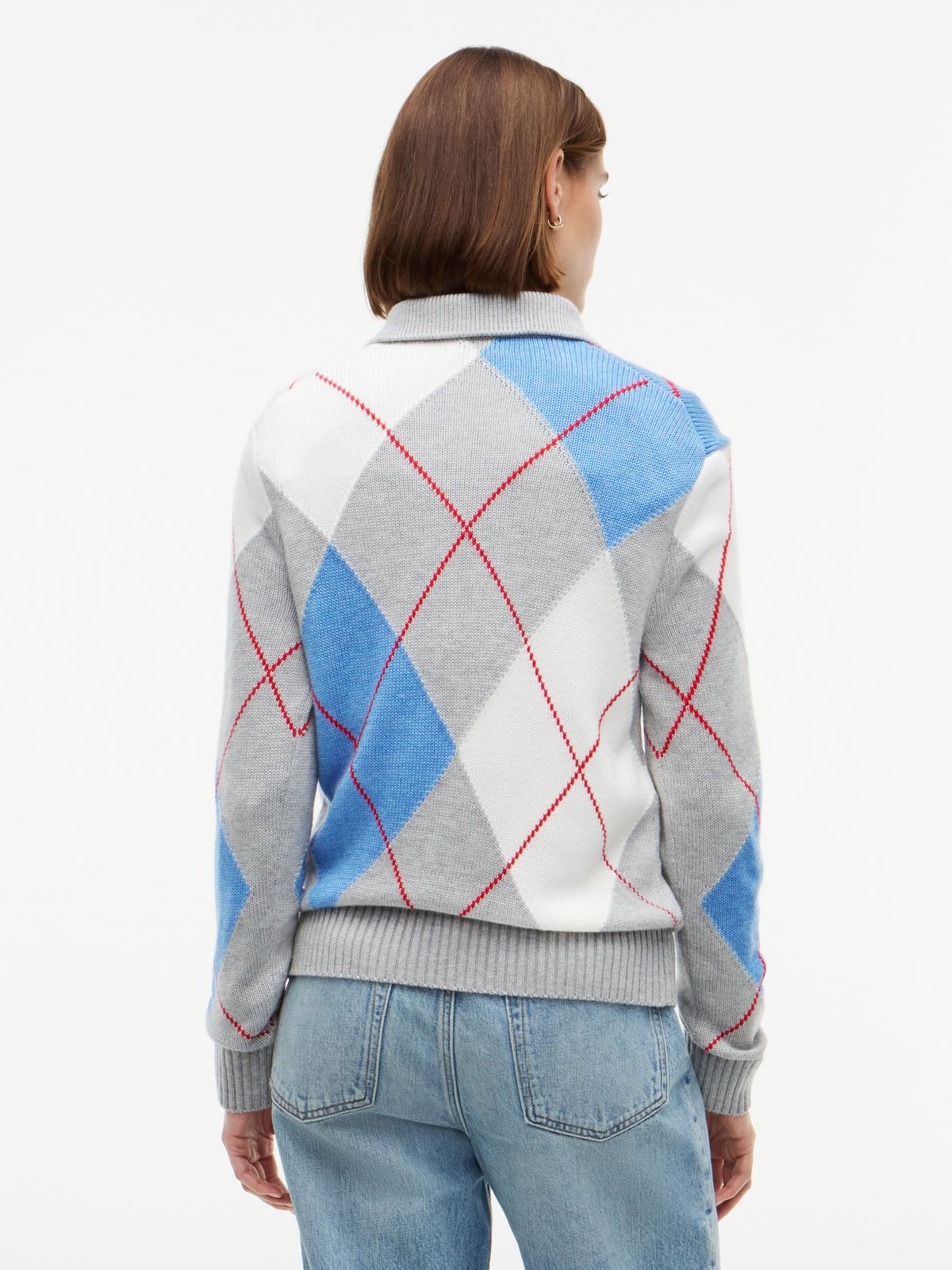 Argyle Sweater Polo — Grey Heather