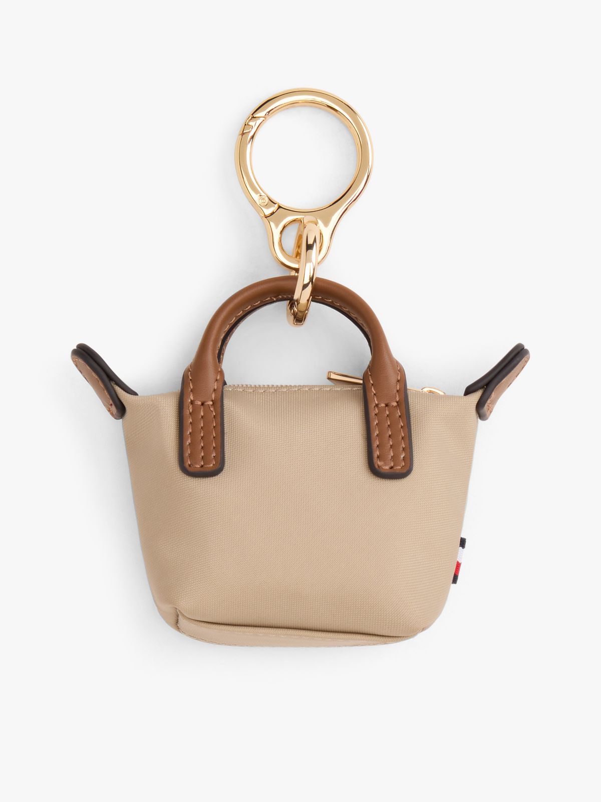 Monogram Coin Purse Bag Charm — Beige