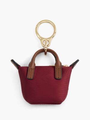 Женский брелок Tommy Hilfiger Monogram Coin Purse Bag Charm, цвет: Бордовый — фото 2