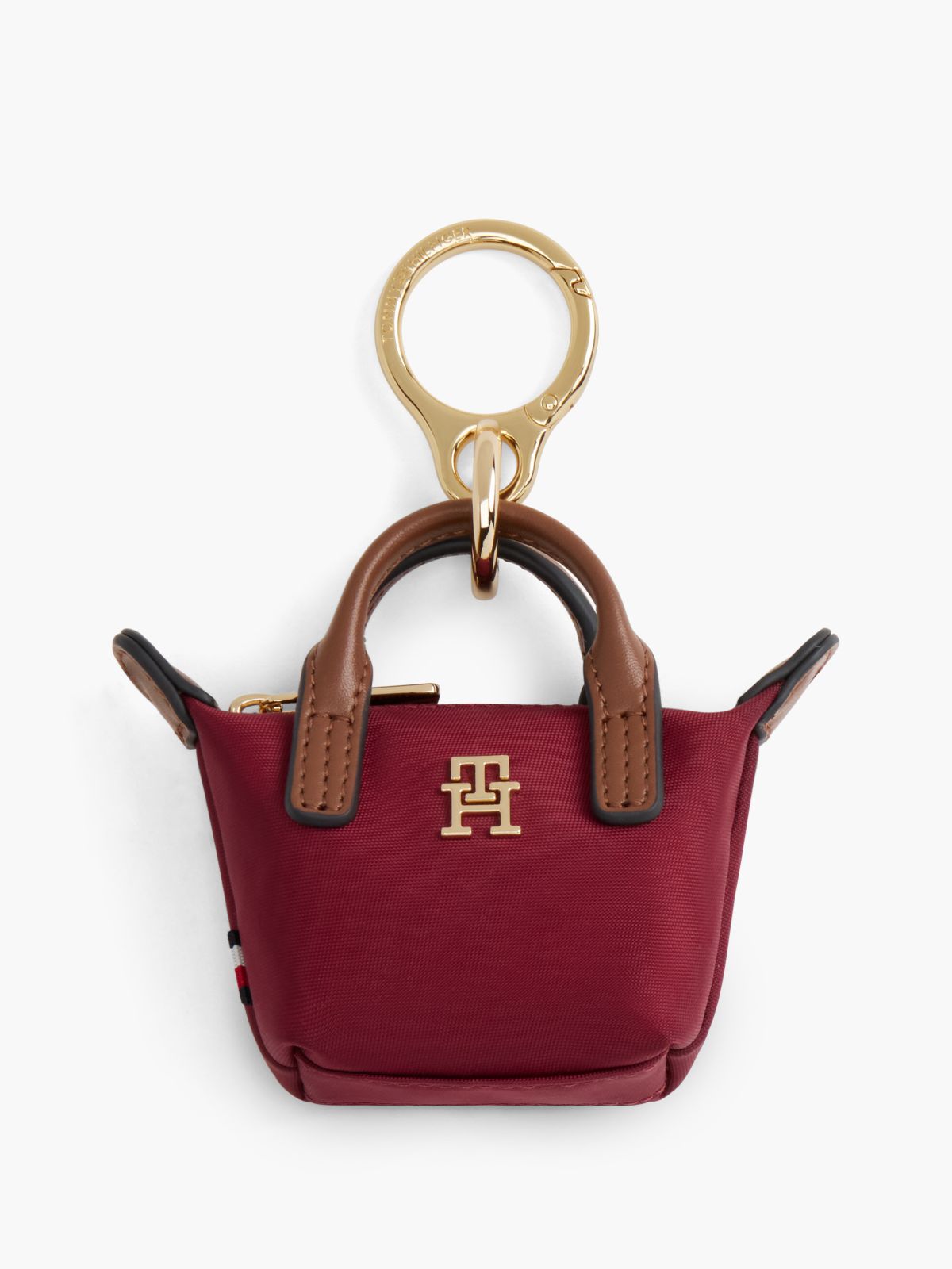 Monogram Coin Purse Bag Charm — Burgundy