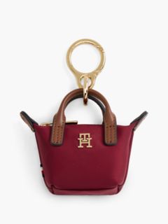 Monogram Coin Purse Bag Charm — Burgundy 1