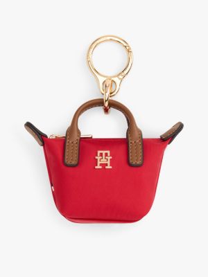 Monogram Coin Purse Bag Charm, Medium Red