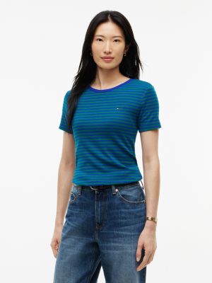 Slim Fit Striped Favorite T-Shirt, Cobalt