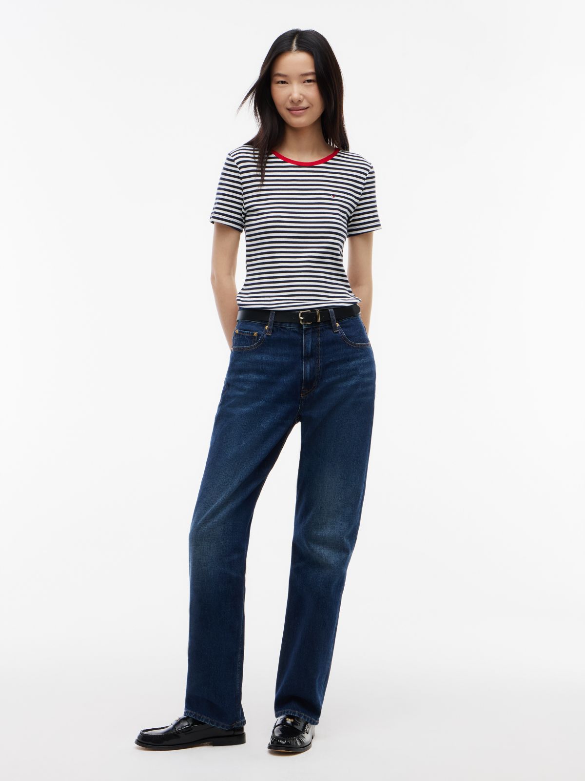 Slim Fit Striped Favorite T-Shirt — Navy Blue