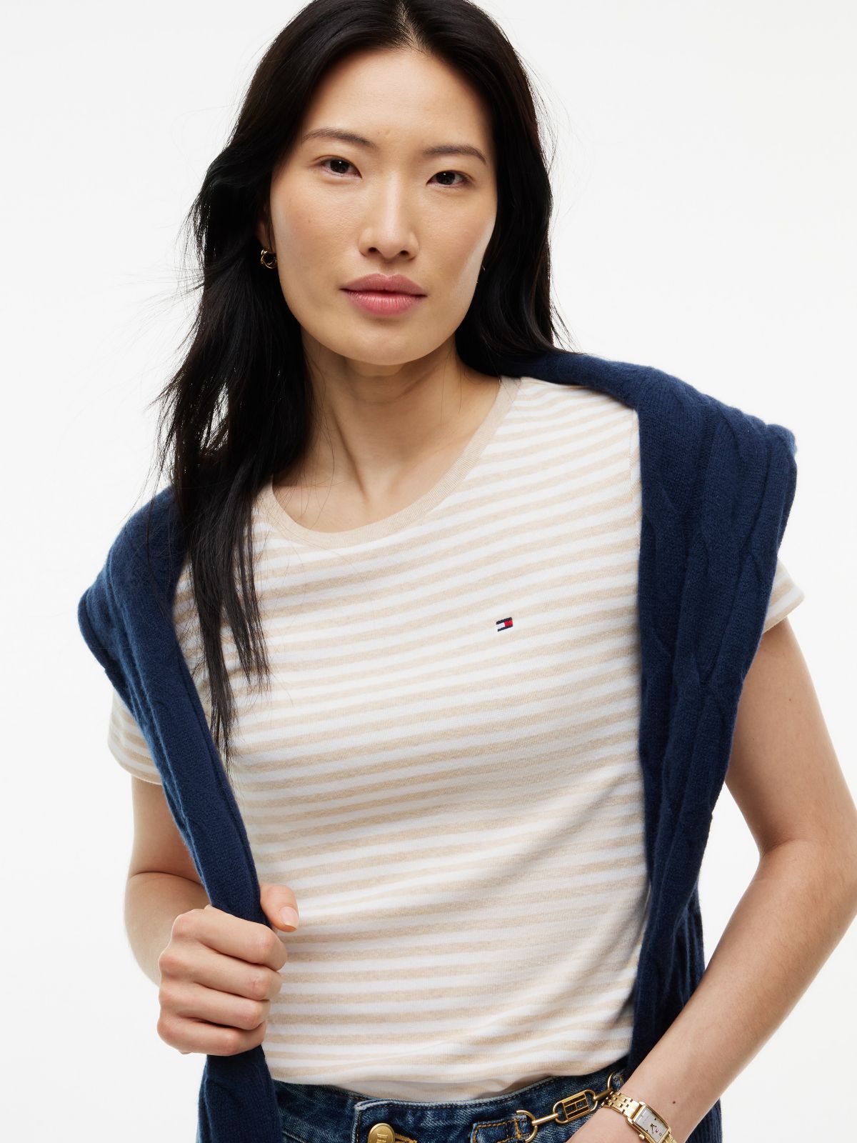 Slim Fit Striped Favorite T-Shirt — Beige Heather Multi