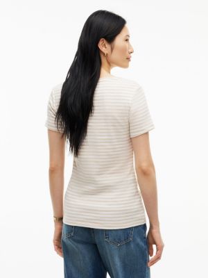 Женская футболка Tommy Hilfiger Slim Fit Striped Favorite, цвет: Бежевый меланжевый разноцветный — фото 4