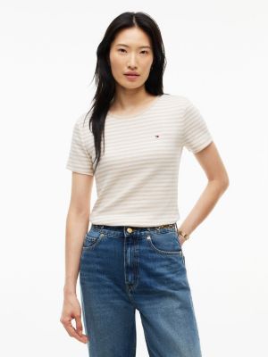 Slim Fit Striped Favorite T-Shirt, Beige Heather Multi
